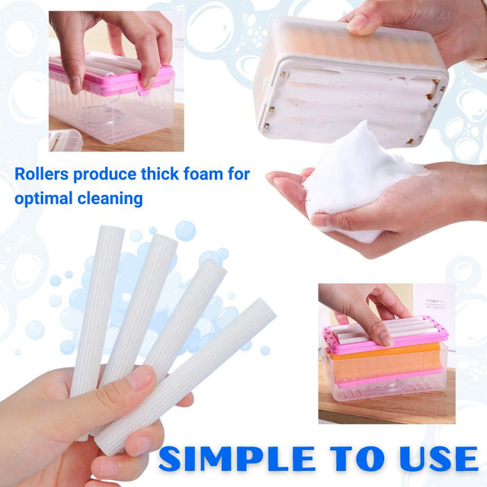 Multifunctional Bubble Forming  Roller Soap Storage Dish Box
