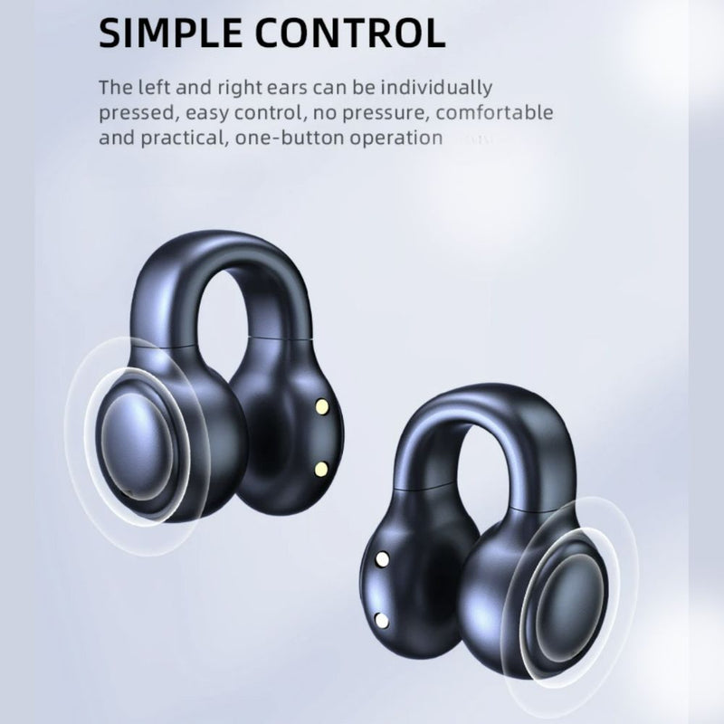 USB Rechargeable Bluetooth Wireless Ear Clip on Earphone