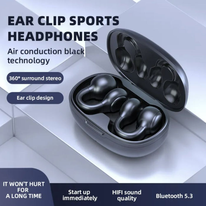 USB Rechargeable Bluetooth Wireless Ear Clip on Earphone