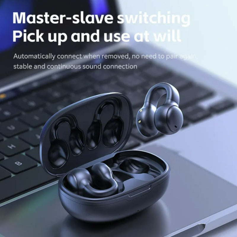 USB Rechargeable Bluetooth Wireless Ear Clip on Earphone