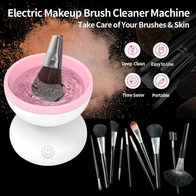 Electric Makeup Brush Cleaner Machine for All Size Brushes - USB Plug In