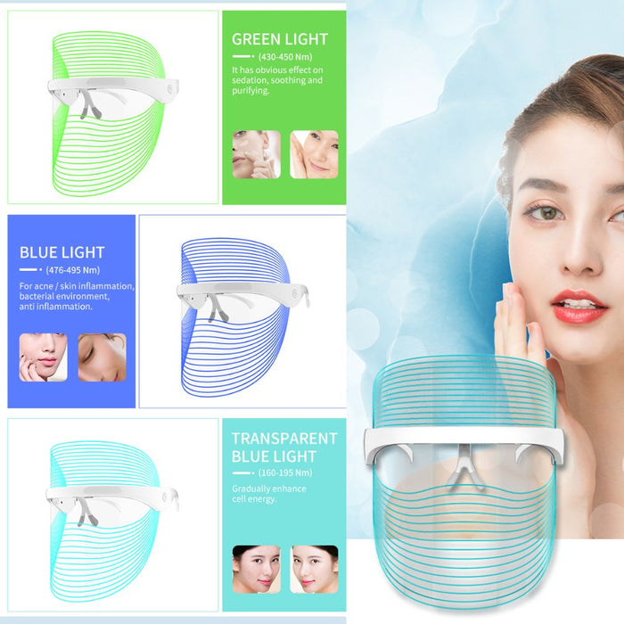 7 Colors LED Light Skin Care Facial Mask - USB Rechargeable