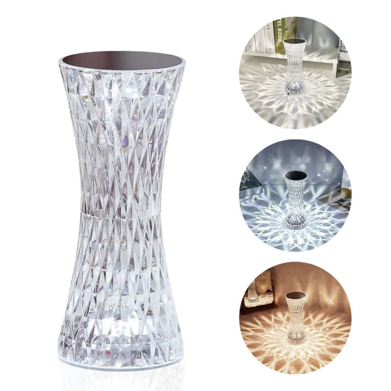 Creative LED 3D Crystal Touch Lamp - USB Rechargeable