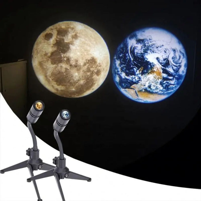 USB Powered Aluminum Moon and Earth Projection Lamp
