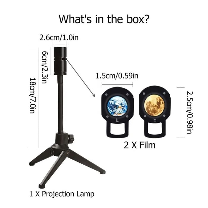 USB Powered Aluminum Moon and Earth Projection Lamp