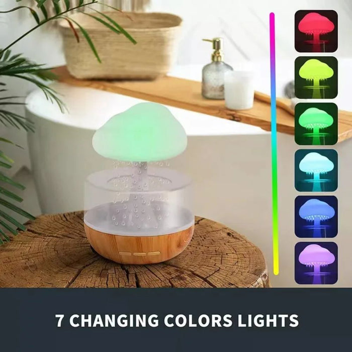 Cloud and Raindrop Desktop Humidifier with 7 Color-Changing Ambient Light