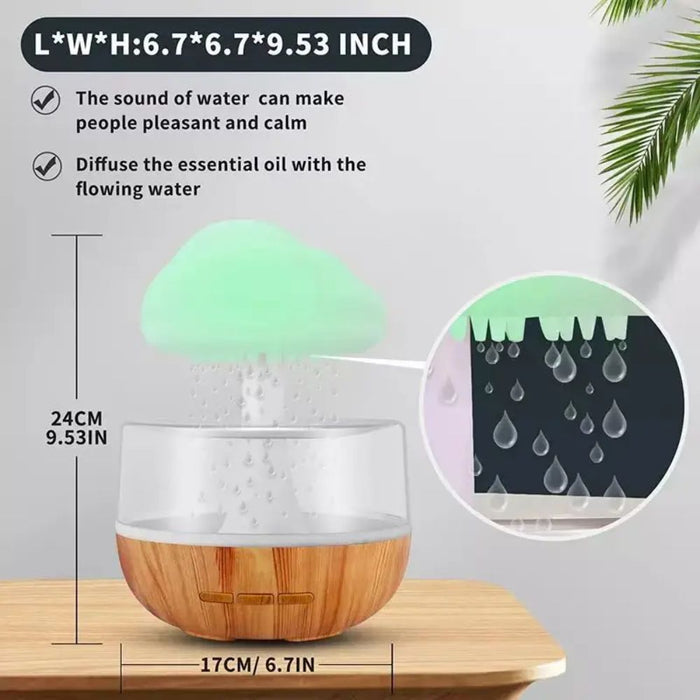 Cloud and Raindrop Desktop Humidifier with 7 Color-Changing Ambient Light