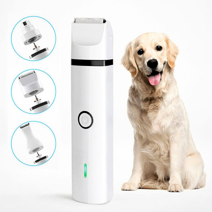 3-in-1 USB Rechargeable Quiet Cordless Pet Hair Trimmer