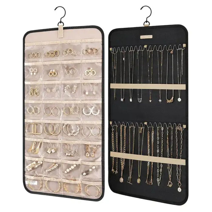 Hanging Jewelry Organizer with Anti-Tangle Hook Design for Necklaces