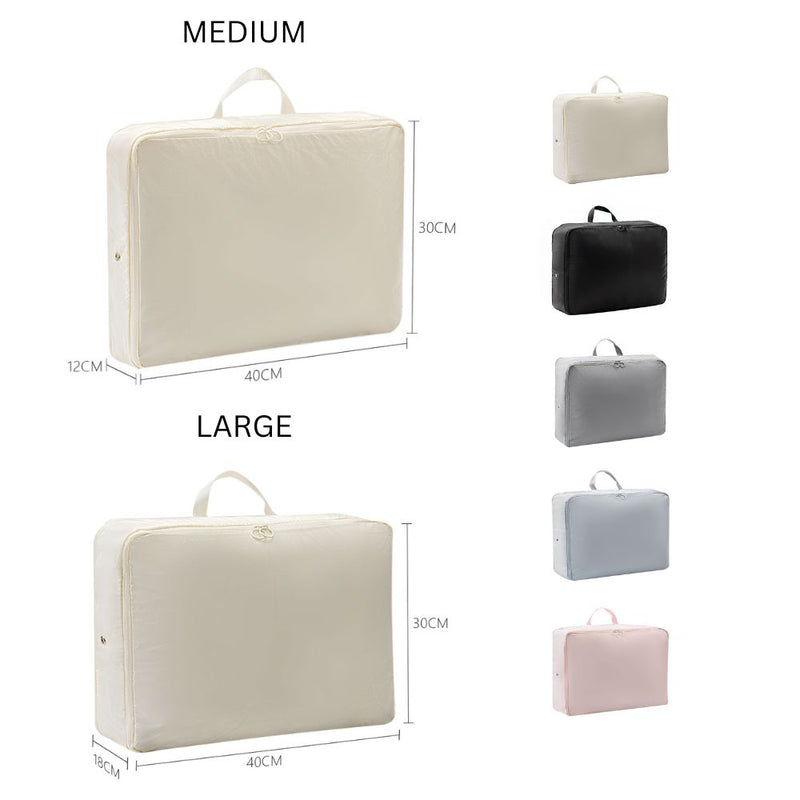 Fabric Compression Packing Cube Foldable Puffer Jacket Travel Storage Organizer
