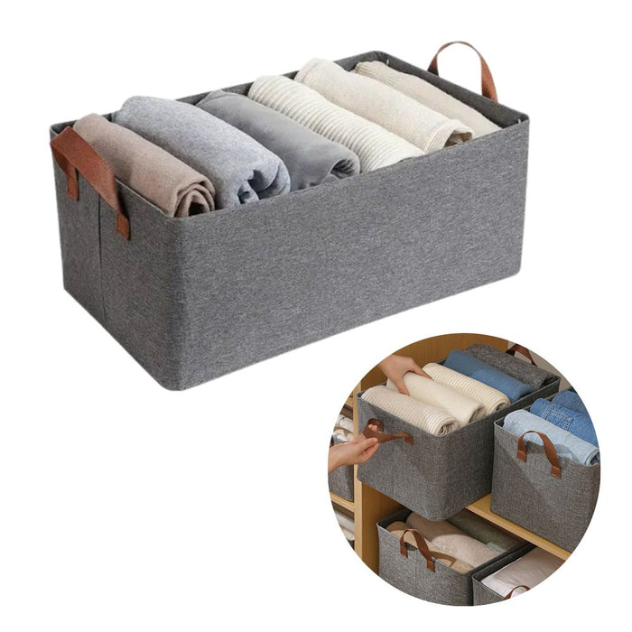 Large Capacity Fabric Open Storage Basket Organizer with Handles