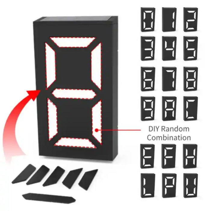 Outdoor Solar-Powered DIY LED House Number Display
