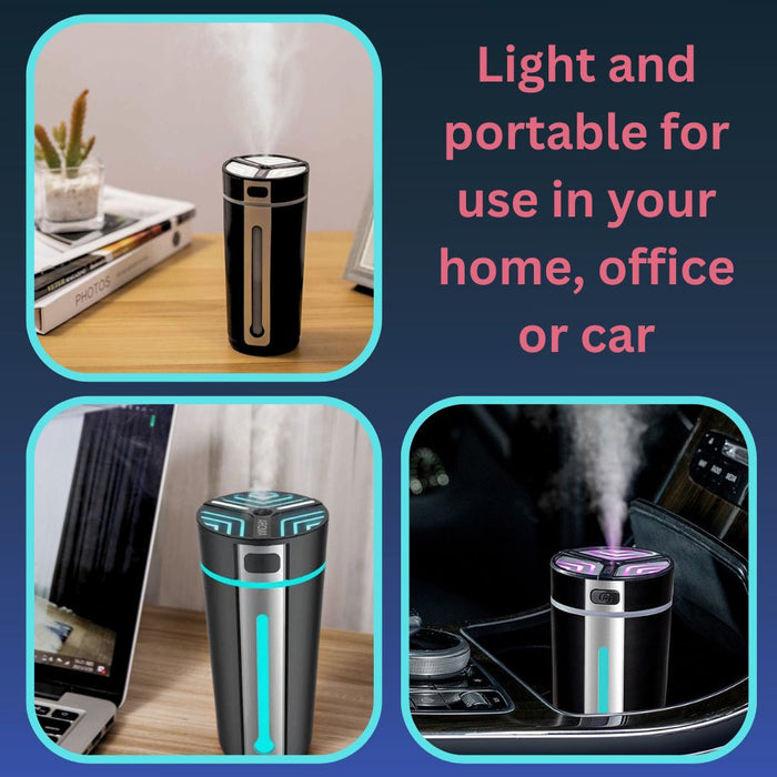 Mini 300ml Portable Air Humidifier Essential Oil Diffuser - USB Rechargeable
