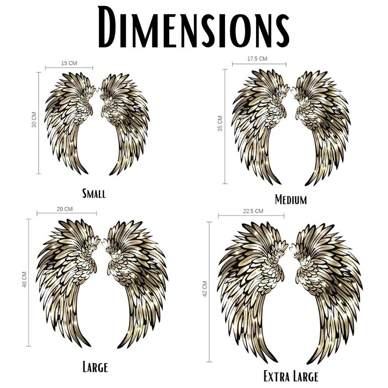 Decorative Metal Angel Wings with Battery Powered LED Lights