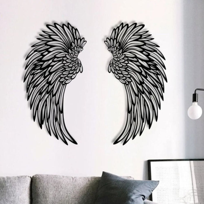 Decorative Metal Angel Wings with Battery Powered LED Lights