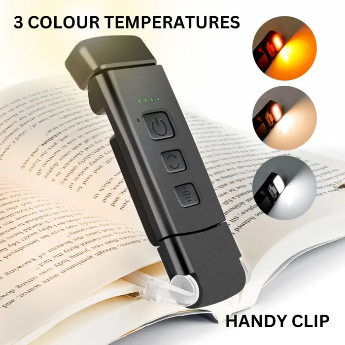 LED Clip on Reading Lamp with 3 Modes/5 Brightness levels - USB Rechargeable