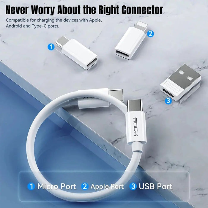 Compact Cable Card with Multi-Type Cable and USB Adapter Storage Box