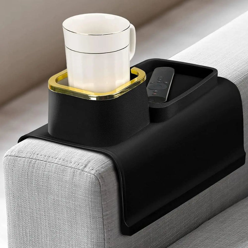 Portable Silicone Couch Armrest Coaster Cup Holder Storage Organizer Tray