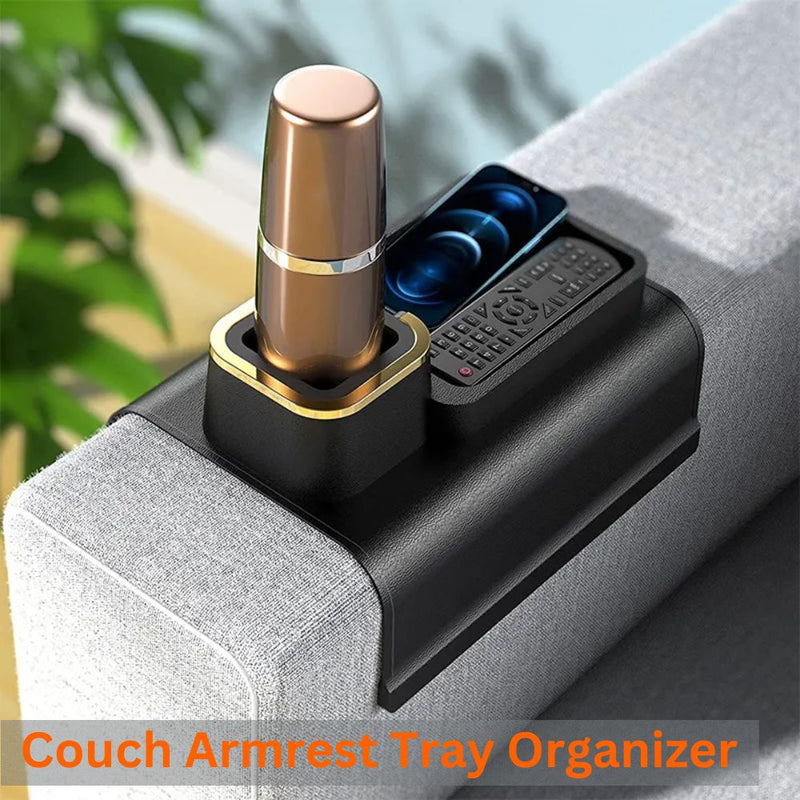 Portable Silicone Couch Armrest Coaster Cup Holder Storage Organizer Tray