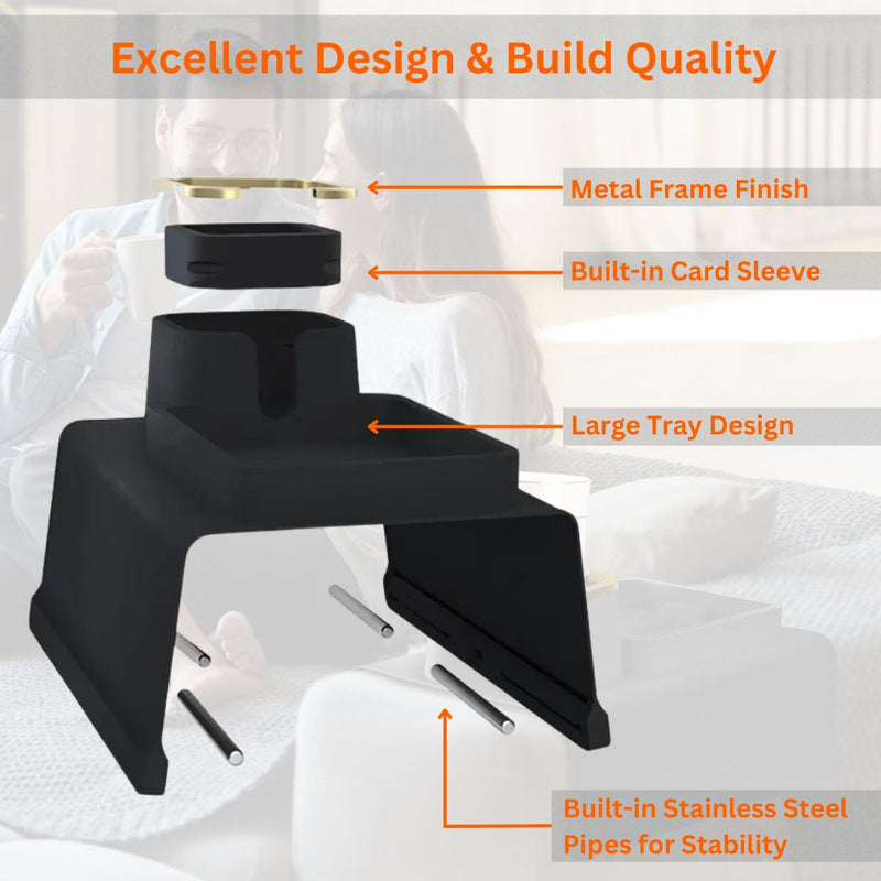 Portable Silicone Couch Armrest Coaster Cup Holder Storage Organizer Tray