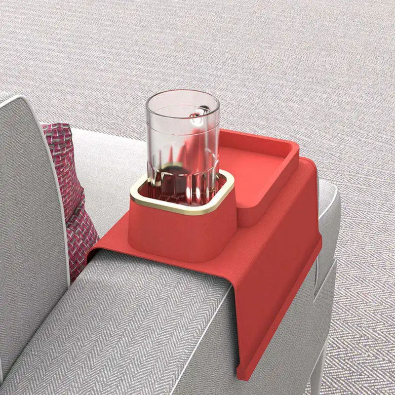 Portable Silicone Couch Armrest Coaster Cup Holder Storage Organizer Tray