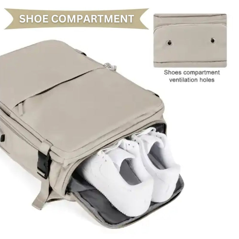 Large Waterproof Carry On Travel Backpack with USB Charging Port
