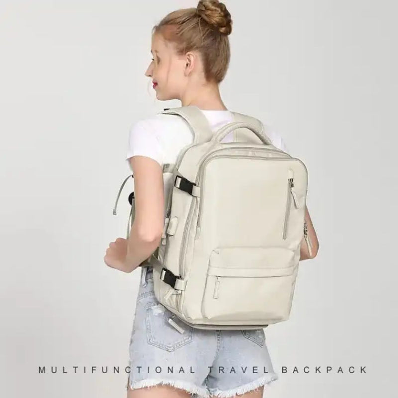Large Waterproof Carry On Travel Backpack with USB Charging Port