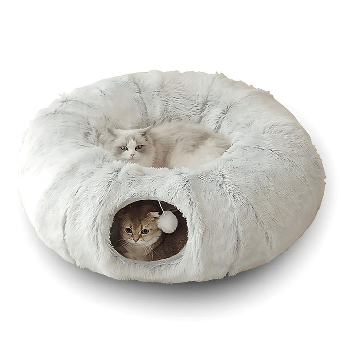 Warm and Fluffy Plush Pet Cat Tunnel Bed Playground