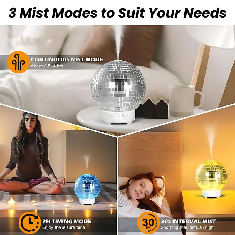 Rotating Disco Ball Light Up Humidifier and Scent Diffuser