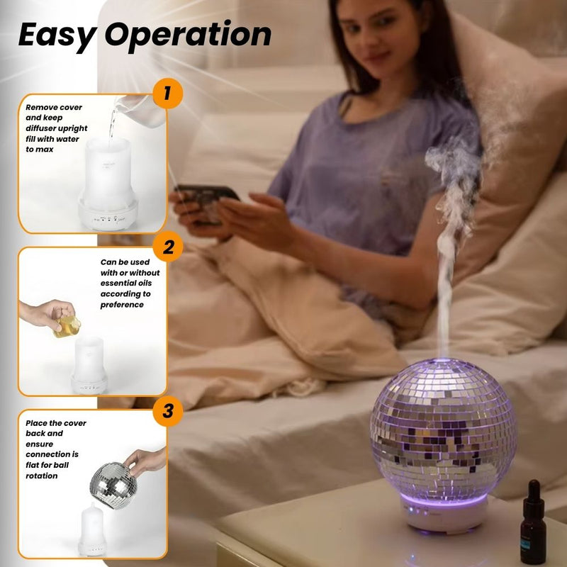 Rotating Disco Ball Light Up Humidifier and Scent Diffuser