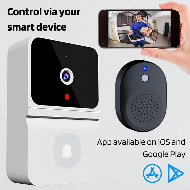Wireless Video Support Doorbell with Night Vision Camera and Audio