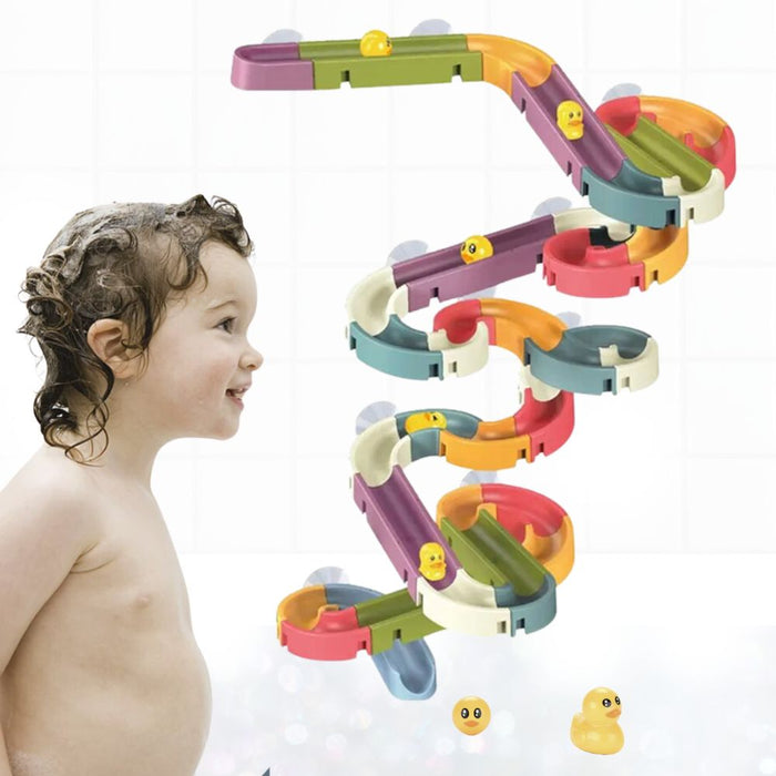 34-Piece Kids DIY Wind-Up Duck Water Slide Bath Time Toy