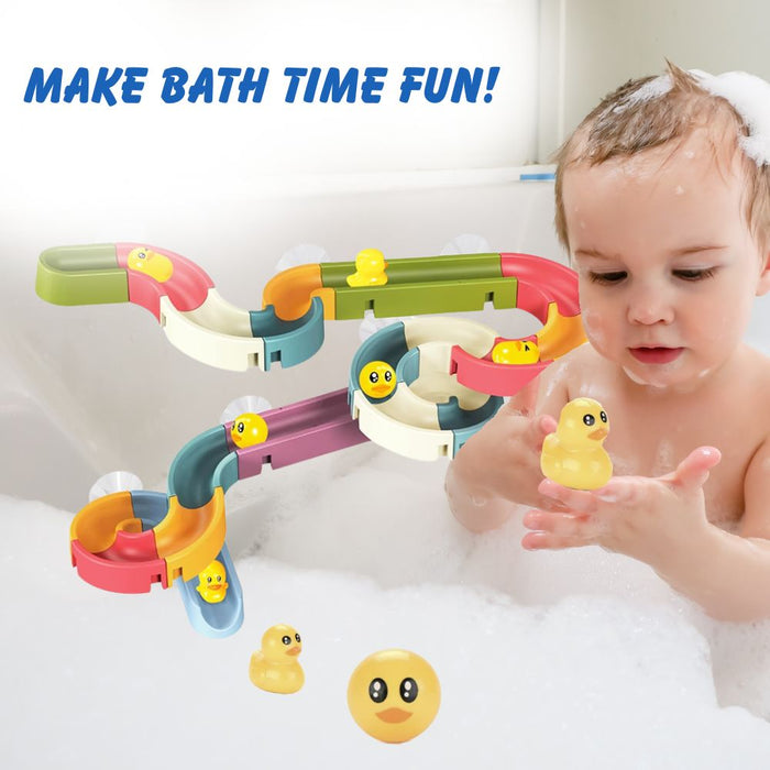 34-Piece Kids DIY Wind-Up Duck Water Slide Bath Time Toy