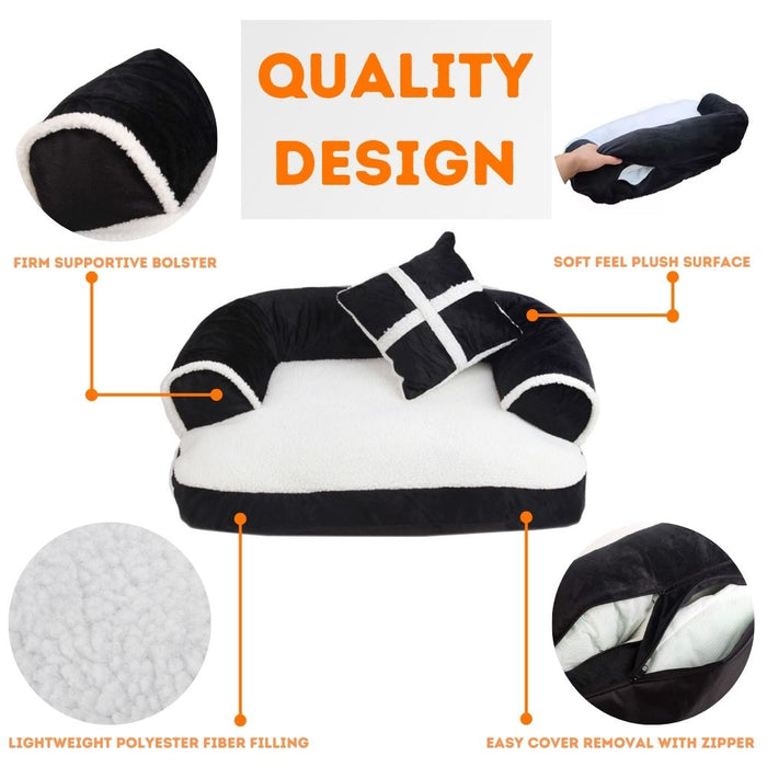 Soft and Comfortable Pet Sofa Bed with Cozy Pillows