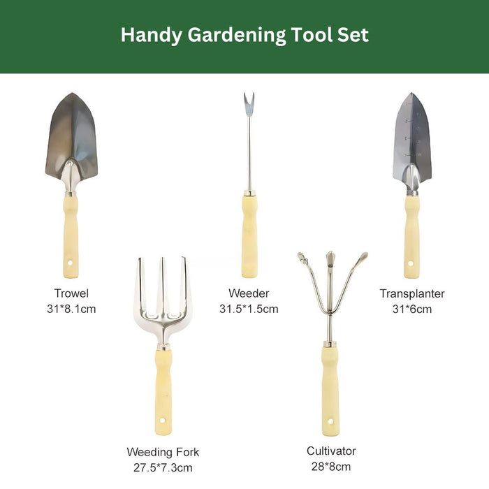 7 Piece Garden Tool Set with Folding Stool