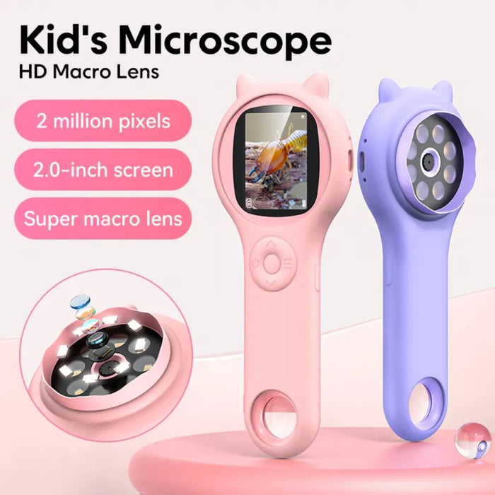 Kids Electronic Microscope With Photo And Video Record Function 500X Observe