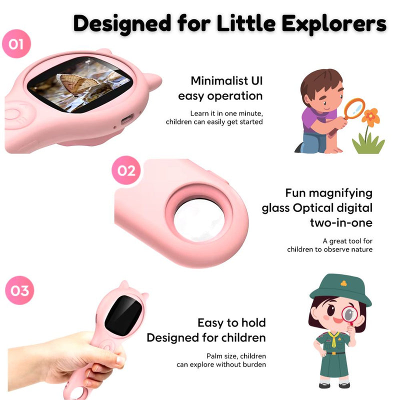 Kids Electronic Microscope With Photo And Video Record Function 500X Observe