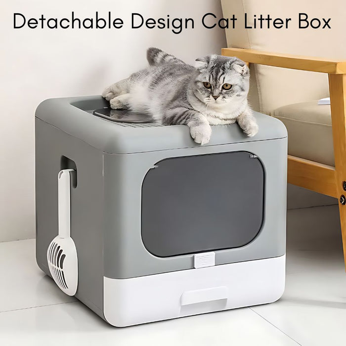 Detachable Design Fully Enclosed Cat Litter Box with Cover