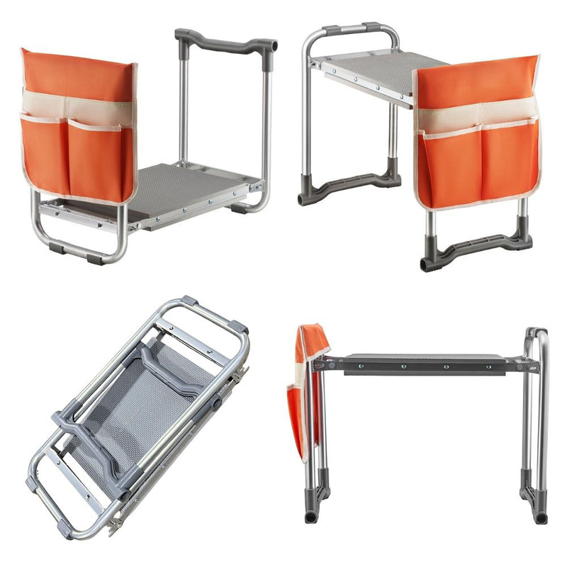 Foldable Kneeling Gardening Bench with Tool Storage Pouch