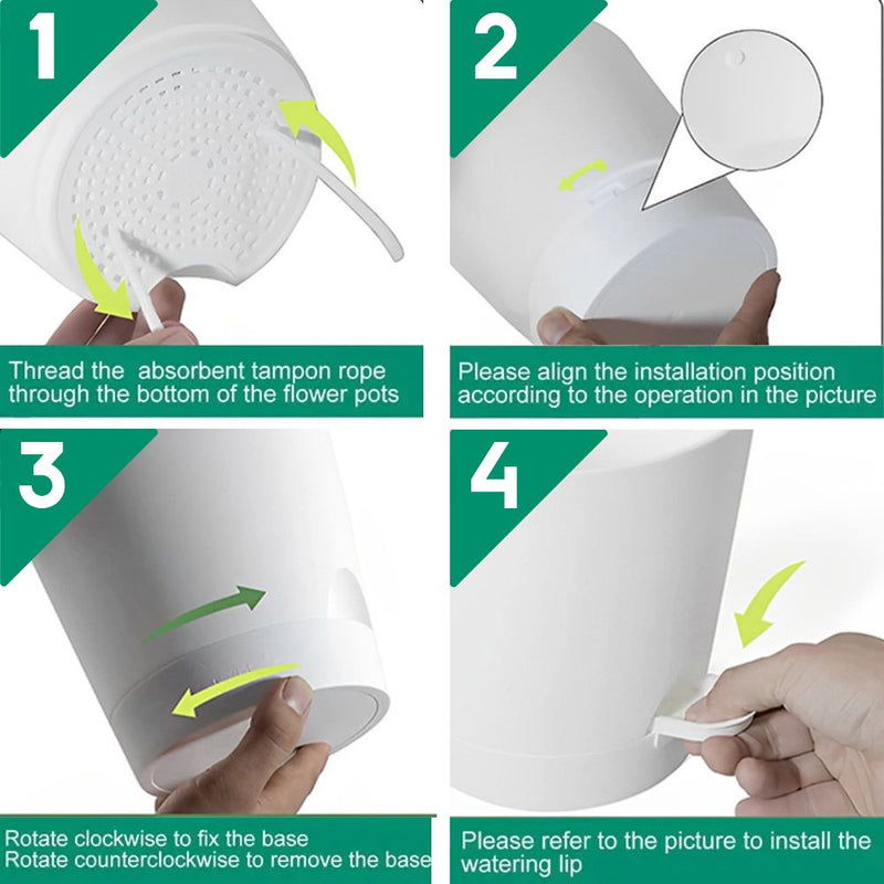 Set of 5 Self Watering Planters with Drainage Holes