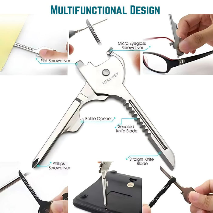 6 in 1 Multi Tool Stainless Steel Keychain Pocket Cutter