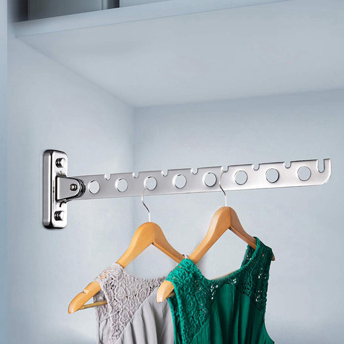 Swivel Hook Wall-Mounted Clothes Drying Rack for Closet Organization