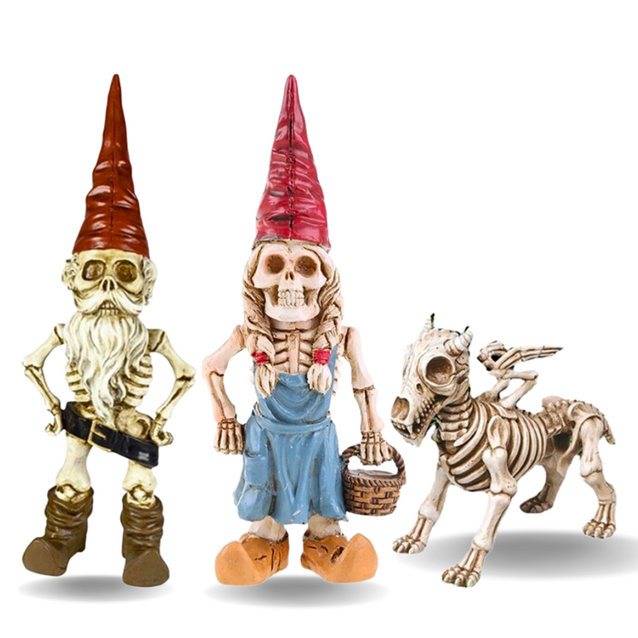 Halloween Zombie Skeleton Gnome Statue Garden Decoration
