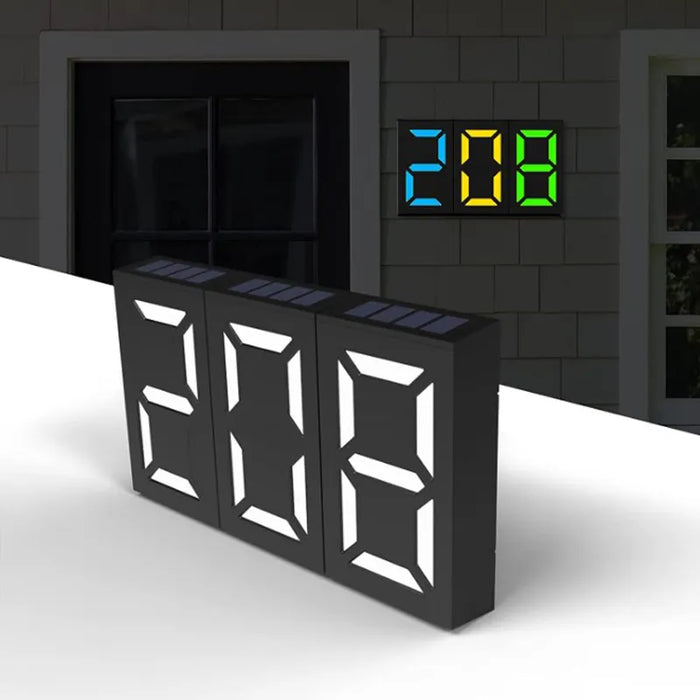 Outdoor Solar-Powered DIY LED House Number Display