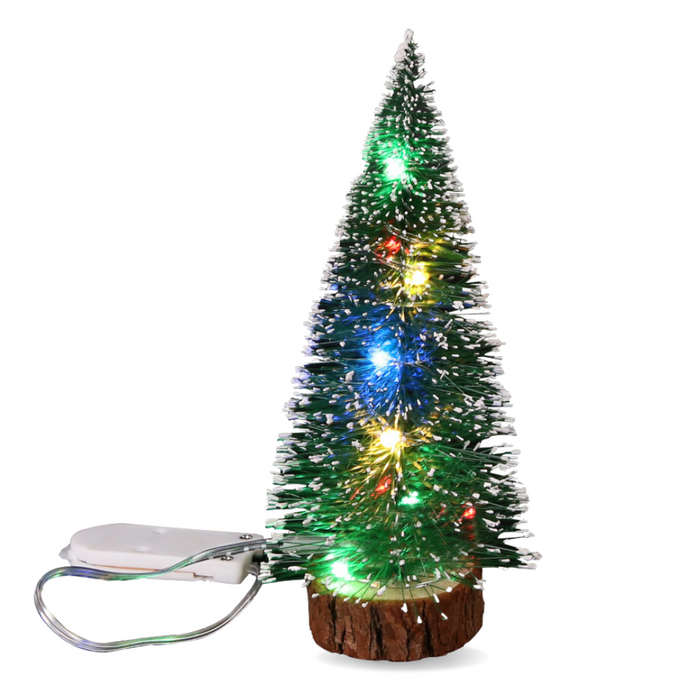 Holiday Mini Christmas Tree Tabletop Decor - Battery Operated
