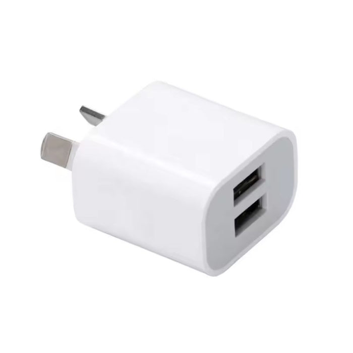 5V 2A High Compatibility 2 USB Ports Charger for Smartphones and Rechargeable Devices AU Plug (White)