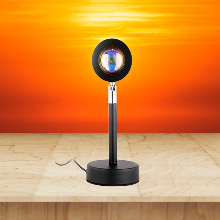 LED Sunset Sunlight and Rainbow Night Light Projector Lamp for Home Bedroom or Office