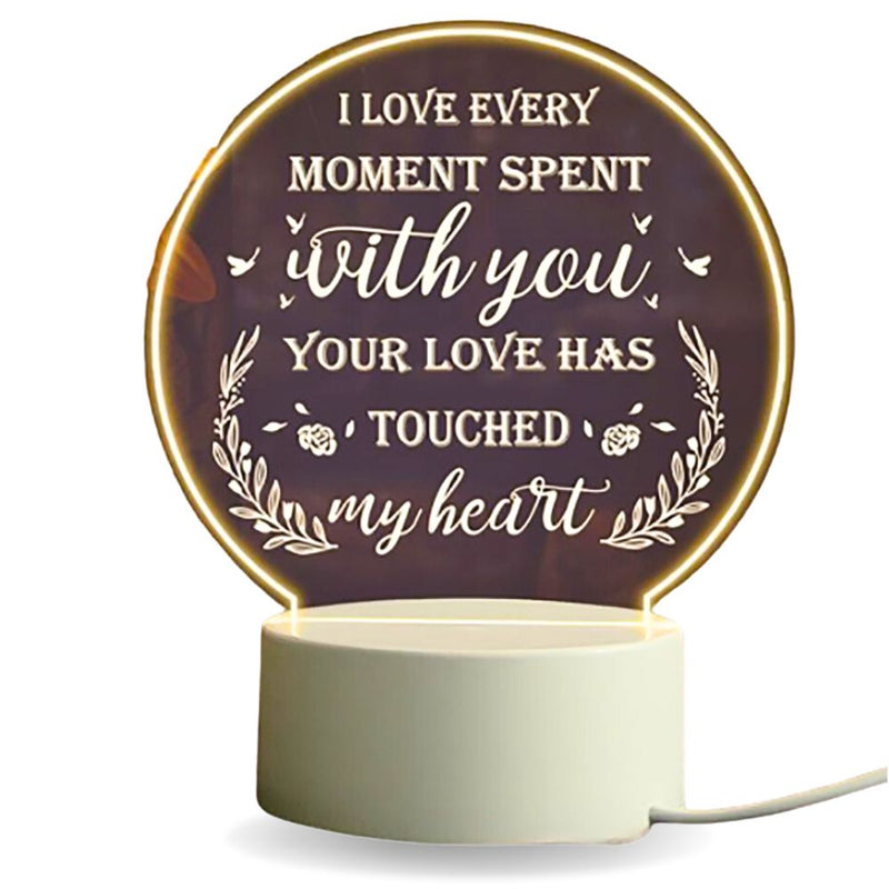 Expressive Loving Message Acrylic Night Light - USB Powered