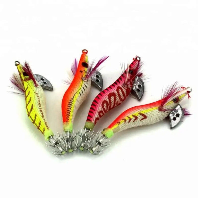 8cm Plastic Hard Baits Squid Fishing Lure Decoy Shrimp Baits - Orange