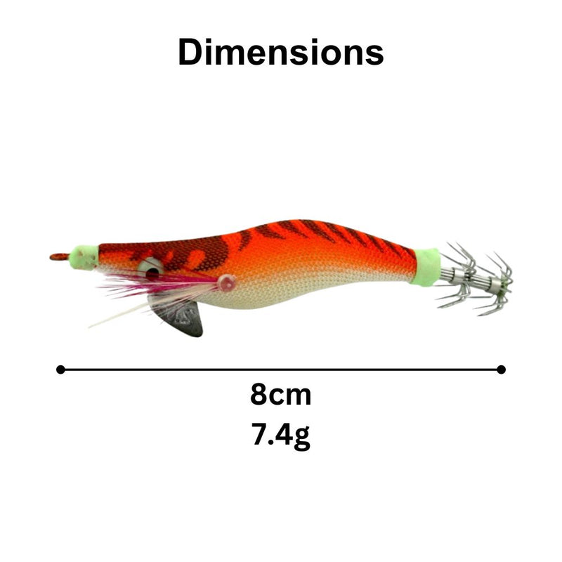 8cm Plastic Hard Baits Squid Fishing Lure Decoy Shrimp Baits - Orange